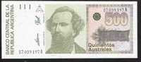 ARGENTINA P328b  500  AUSTRALES   1990 Sunbursts  UNC. - Argentina