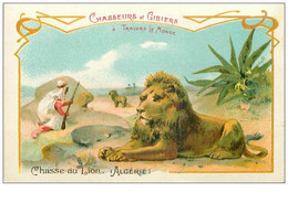 Chromos. N° 34214.lion Algerie.chasse Et Gibiers.publicité. 7  X 10.5 Cm - Ohne Zuordnung
