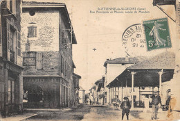 CPA 38 SAINT ETIENNE DE ST GEOIRS RUE PRINCIPALE ET MAISON NATALE DE MANDRIN - Altri & Non Classificati