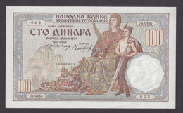 100 DINARA 1934 NARODNA BANKA KRALJEVINE JUGOSLAVIJE BANKNOTE - Yugoslavia