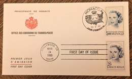 3 Enveloppes Grace Kelly Avec Timbre Et Cachet Jour D'émission 1993 (1/Fr+USA, 1/USA, 1/Fr) N°YT 1871 - Storia Postale