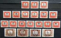 HONGRIE / TIMBRES-TAXE / 1958-69 / N° Y&T : 216 à 234 - Oficiales