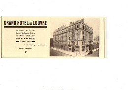 (38) Isère Publicité Papier Coupure De Presse Année 1935 Grenoble Grand Hôtel Du Louvre - Reclame