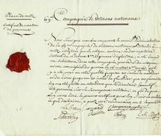 1796 REVOLUTION  MILITAIRES INVALIDES   69° CIE DE VETERANS NATIONAUX METZ Voir Historique - Documents Historiques