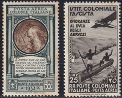 Posta Aerea Dante E Duca Degli Abruzzi Serie Cpl. MH* 14 E 30 - General Issues