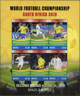 NEVIS 2010 - Coupe Du Monde 2010 En Afrique Du Sud, Brésil Vs Chili - Feuillet Neuf // Mnh - 2010 – África Del Sur