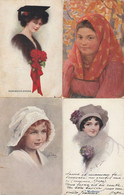 PORTRAITS DE FEMMES 4 CPA  1912 1913 1917 ECRITES DE SAINT PETERSBOURG - Sonstige & Ohne Zuordnung