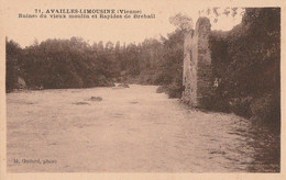 AVAILLES-LIMOUSINE. - Ruines Du Vieux Moulin Et Rapides De Brebail. Carte RARE - Availles Limouzine