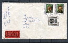 DDR / 1990 / Expressbrief Ex Magdeburg, Rs. Div. Stempel (u.a. Bahnpost) / 10315 - Lettres