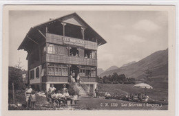 Les Sciernes D'Albeuve. Pension LES NARCISSES Ancienne, Carte Photo Très Animée - Albeuve