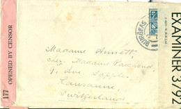 Ireland 194x Double Censor Cover Borrisoleigh Tipperary  To Lausanne Switzerland - Storia Postale