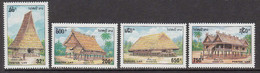 1993 Laos Traditional Houses Architecture Complete Set Of 4 MNH - Laos