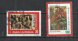 MACEDONIA 1992 - FIRST 2 STAMPS ISSUED - POSTALLY USED OBLITERE GESTEMPELT USADO - Macedonia