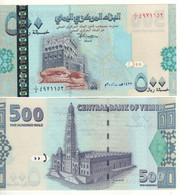 YEMEN ARAB REPUBLIC 500 Rials.  P31  2001  ( Palace Of The Rock + Mosque, Tarim  At Back ) UNC - Yémen