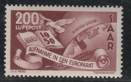 SARRE - PA N°13 ** (1950) Admission Au Conseil De L'Europe. - Luchtpost