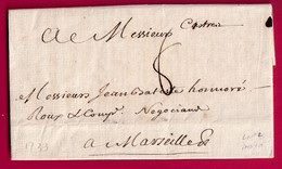 MARQUE MANUSCRIT CASTRES TARN LENAIN N°2 1733 POUR MARSEILLE LETTRE COVER FRANCE - 1701-1800: Precursors XVIII