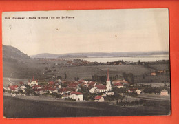 PPH1-16  Cressier. Dans Le Fond Lac De Bienne Et Ile Saint-Pierre. Cachets Landeron Et Breuleux 1909 - Cressier