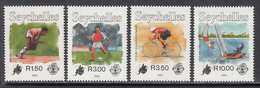 1993 Seychelles Indian Ocean Games Sports Football Cycling Sailing Complete Set Of 4 MNH - Seychelles (1976-...)