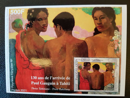 Polynesia 2021 130 Year PAUL GAUGUIN Arrival  Tahiti Art Paint Painting Ms1v Mnh - Ungebraucht