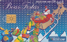 Portugal, PT067, Boas Festas - Papai Noel E Renas, Christmas, 2 Scans.    GEM1A (Symmetric Black) - Christmas