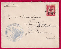 CHINE CHINA TIEN TSIN CORPS OCCUPATION DE CHINE LE COMMANDANT GENERAL POUR BESANCON DOUBS 1908 LETTRE COVER FRANCE - Cartas & Documentos