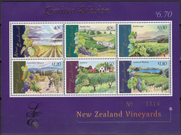 NEW ZEALAND 1997 Vineyards, Limited Edition Miniature Sheet MNH - Agriculture