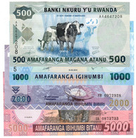 SET 500, 1000, 2000 & 5000 Francs 2013-2015 UNC - Ruanda