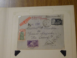 Colonie Française Ile De La Réunion Lettre Recommandée Du 31 Janvier 1938 De Saint André Par Avion De Tananarive à Paris - Covers & Documents