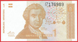 Croatie - Billet De 1 Dinar - 8 Octobre 1991 - Ruder Boskovic - P16 - Neuf - Croacia