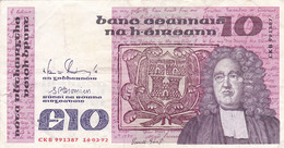 Eire - Irlande - Billet De 10 Pounds - Jonathan Swift - 16 Mars 1992 - P72c - Ireland
