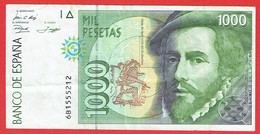 Espagne - Billet De 1000 Pesetas - Hernan Cortes & Francisco Pizarro - 12 Octobre 1992 - P163 - [ 4] 1975-… : Juan Carlos I