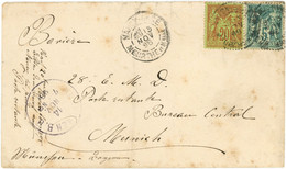 13 Novembre 1898 Enveloppe Sage N°96+75 Vert Sur Verdatre,Nancy Gare Vers Munich Allemagne - 1877-1920: Période Semi Moderne