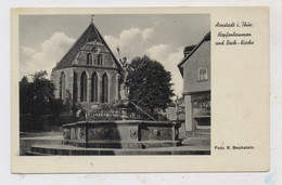 0-5210 ARNSTADT, Hopfenbrunnen Und Bach - Kirche, 1942 - Arnstadt