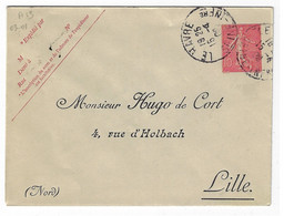 LE HAVRE Seine Inf Enveloppe 10c Semeuse Entier Storch A13 Repiqué Hugo Cort Ob Daguin Millésime 646 Sur Extérieur Rabat - Buste Ristampe (ante 1955)