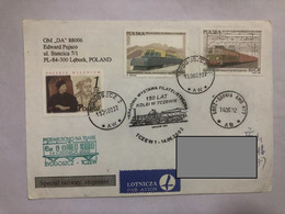 Poland Cover Sent To China With Stamps,train,1999 - Covers & Documents