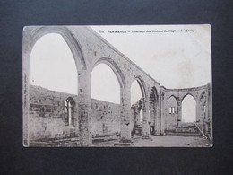 AK Frankreich 1905 Penmarch Interieur Des Ruines De L'Eglise De Kerity  Stempel Gare De Landerneau Karten Bost - Penmarch