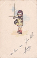 Castelli, Illustratore - Bella Cartolina Bambina Aviatrice Viaggiata 1924 - Castelli