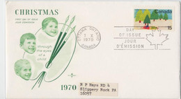 CANADA 1970 15c Christmas Children Painting FDC Unaddressed @D194 - 1961-1970