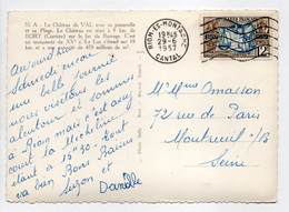 - Carte Postale RIOM-ES-MONTAGNE Pour MONTREUIL 29.6.1957 - Bel Affranchissement Philatélique COUR DES COMPTES - - Briefe U. Dokumente