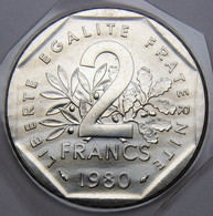 FDC, Sous Plastique Découpé D'un Coffret FDC, 2 Francs Semeuse, 1980, Nickel - V° République - 2 Francs