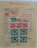 CHINE - CHINA - SUPERBE Document Avec 10 Timbres Fiscaux DE 43660 YUANS - 2 Photos Recto-verso - Briefe U. Dokumente