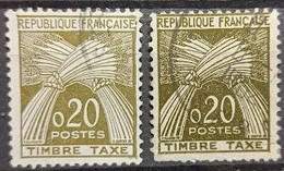 FRANCE. YT Taxe N° 92 Variété + 92b. Oblitéré CàD..... - 1960-.... Gebraucht