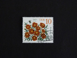 ALLEMAGNE GERMANY DEUTSCHLAND RDA DDR YT 2387 OBLITERE - OEILLET INDE FLEUR FLORE FLOWER BLUME - Gebraucht