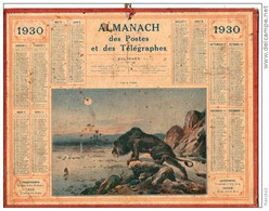 Almanach De La Poste. 1930. Lion à L'affut. Carton. - Grand Format : 1921-40
