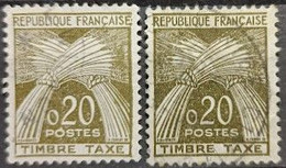 FRANCE. YT Taxe N° 92 Variété + 92b. Oblitéré CàD..... - 1960-.... Gebraucht