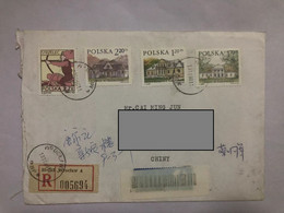 Poland Posted Cover Sent To China With Stamps,building - Covers & Documents