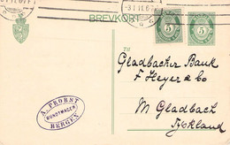 NORWAY - Uprated BREVKORT 15Ö 1946 HOLMESTRAND > OSLO  / GR160 - Postal Stationery