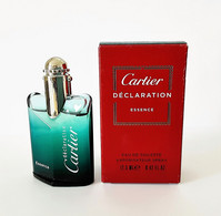 Miniatures De Parfum  DÉCLARATION  ESSENCE De  CARTIER   EDT SPRAY  12.5  Ml + BOITE - Miniatures Hommes (avec Boite)