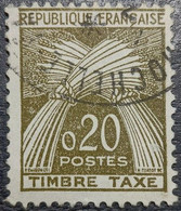 TAXE N°92. 20c. Brun-olive. Cachet De La Rochelle.. - 1960-.... Oblitérés