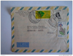 Brazilië Bresil Brasil 1969 Letter Lettre Rio - Leuven Belgique Anniversaire Telex Oiseau Vogel Yv 865 861 - Covers & Documents